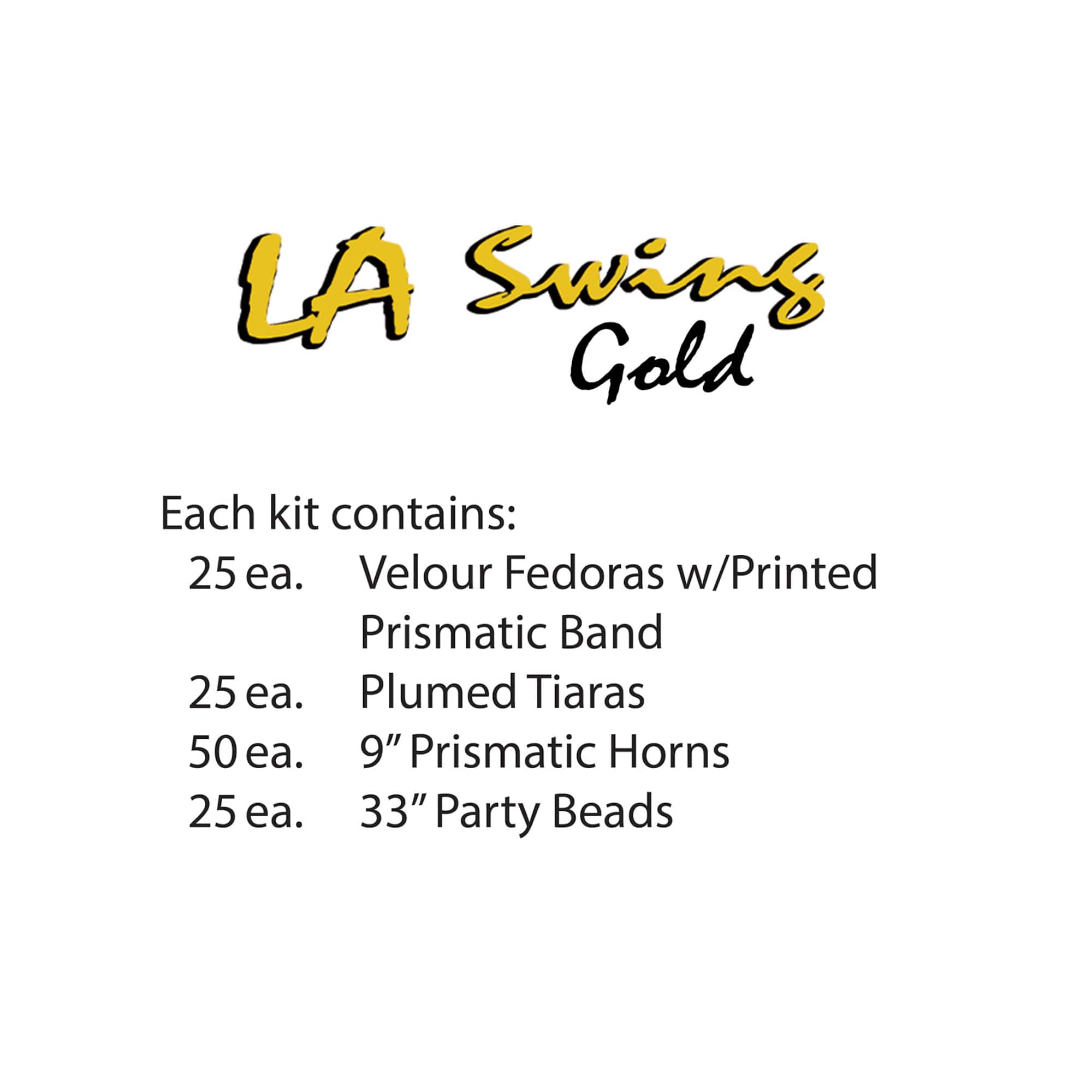 Beistle White & Gold New Year LA Swing Party Favor Kit for 50